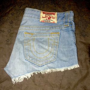 True Religion Cutoff Jean Shorts